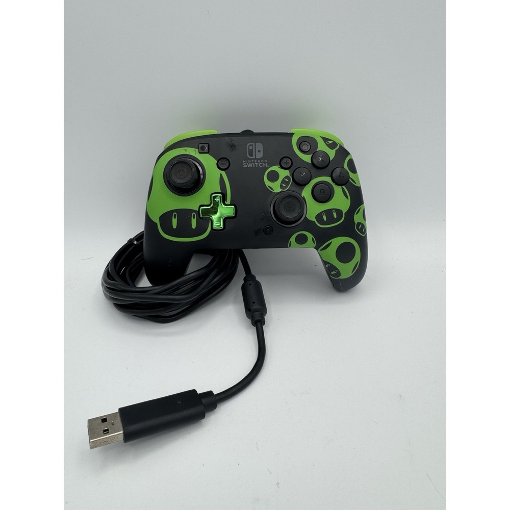 Used PDP Rematch Wired Gaming Controller for Nintendo Switch Glow in Dark